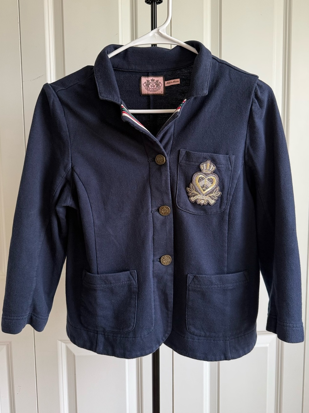 Juicy Couture Navy French Terry Preppy Blazer Jacket M